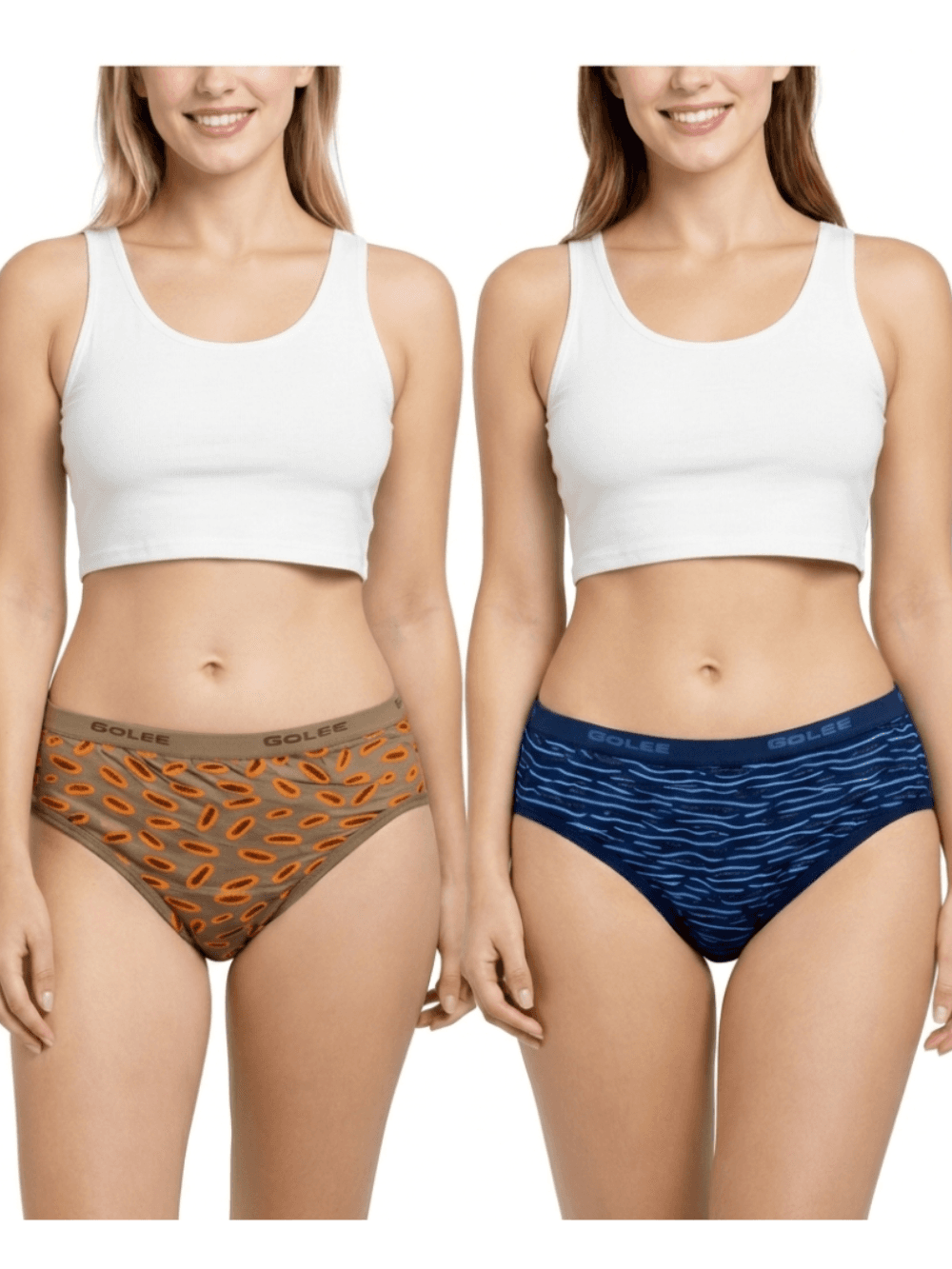Women’s Printed Panty Pack of 2-Brown & Navy Blue